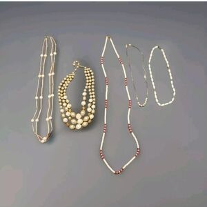 Vtg Marked Necklaces Lot Of 5 Monet Korea  Direction One  Japan Various Lengths